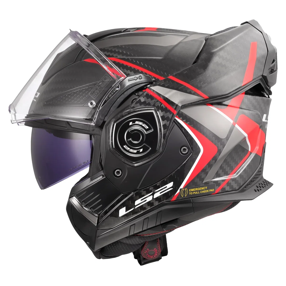 LS2, Casco Moto Modulare ADVANT X CARBON FUTURE II Gloss Red, XL