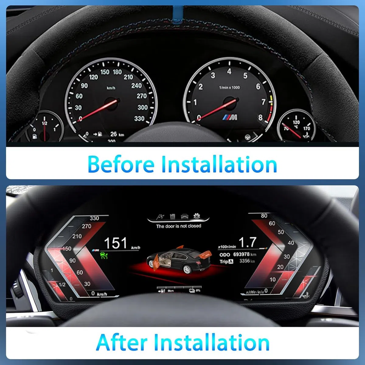 Generic 1920 * 720 Auto LCD Cruscotto per BMW Serie 3 E90 E91 E92 E93 2005-2012 Anni Paneel Virtuele Cockpit Snelheidsmeter Voor