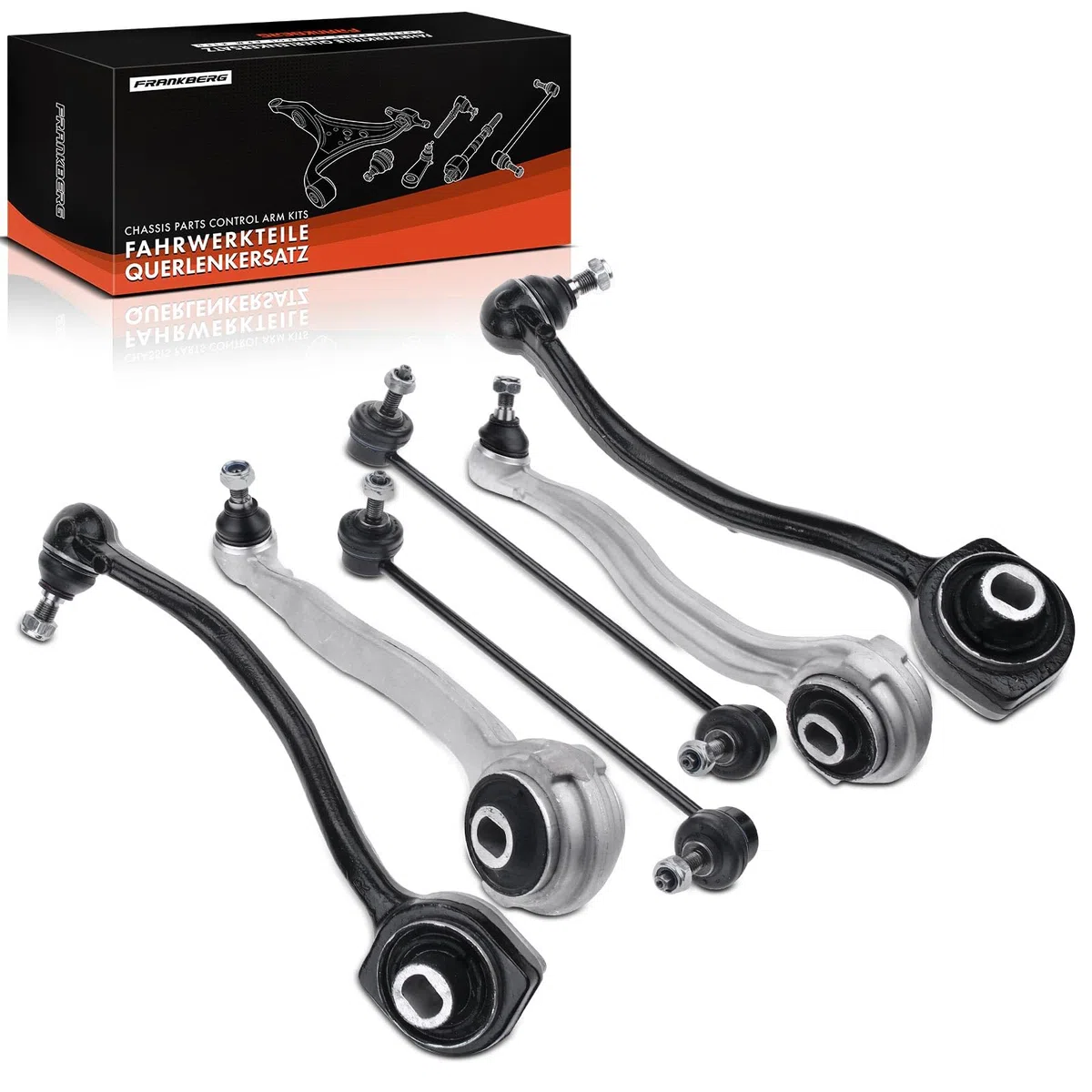 Frankberg 4x Braccio di controllo + 2x Asta di accoppiamento Compatibile con Classe CLC CL203 Classe C T-Model S203 SLK R171 Classe C Coupé CL203 Classe C W203 Replace# 2033300211