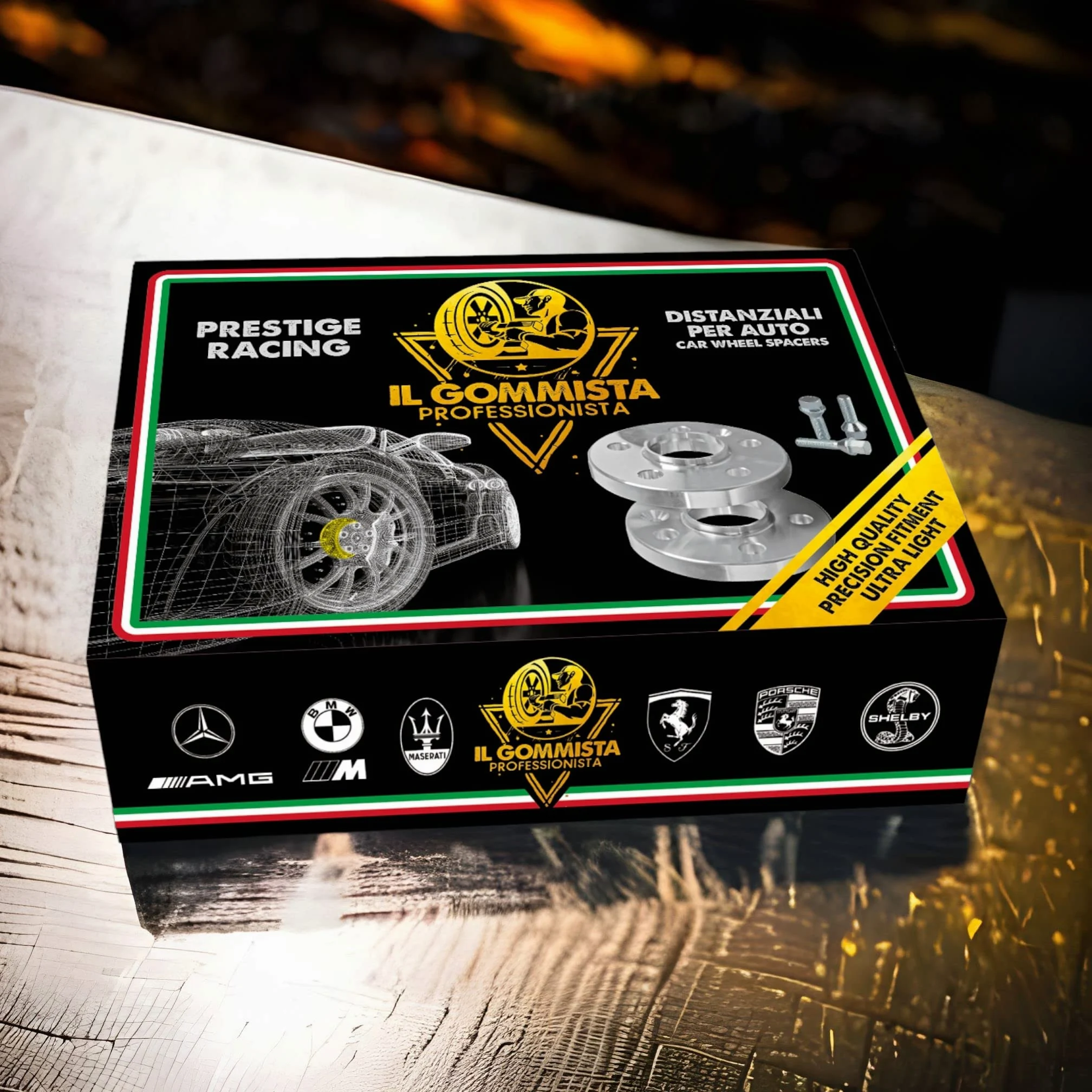 IGP 4 Distanziali Ruote 16 + 16 mm Compatibili Con Smart 3 fori + Bulloni in acciaio Fortwo 450 Roadster 452 Fortwo 451 452 Brabus