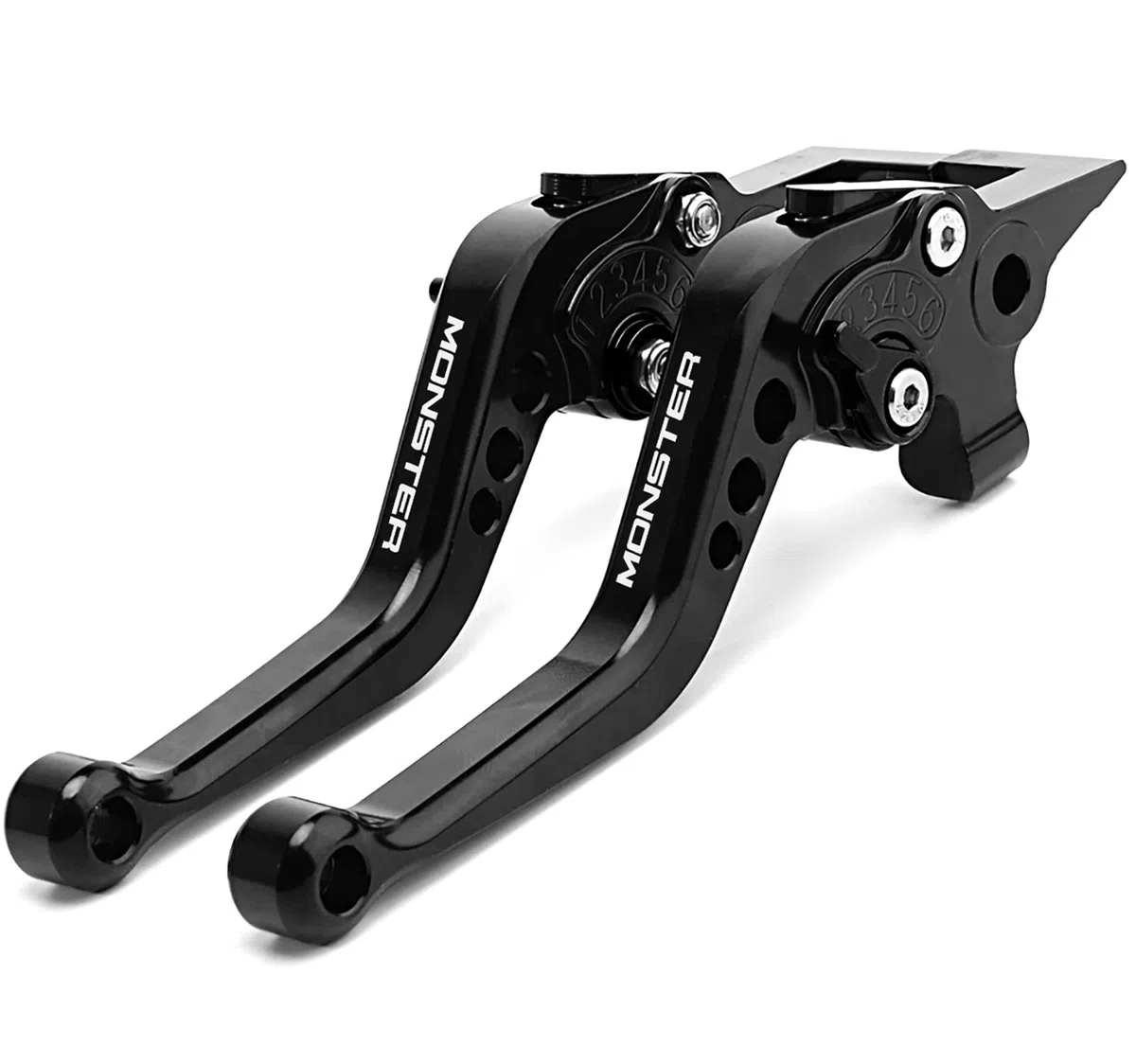 Accessori moto Leve freno frizione in alluminio per DUCATI MONSTER 696 695 620 400 796 S2R 800 (Nero)