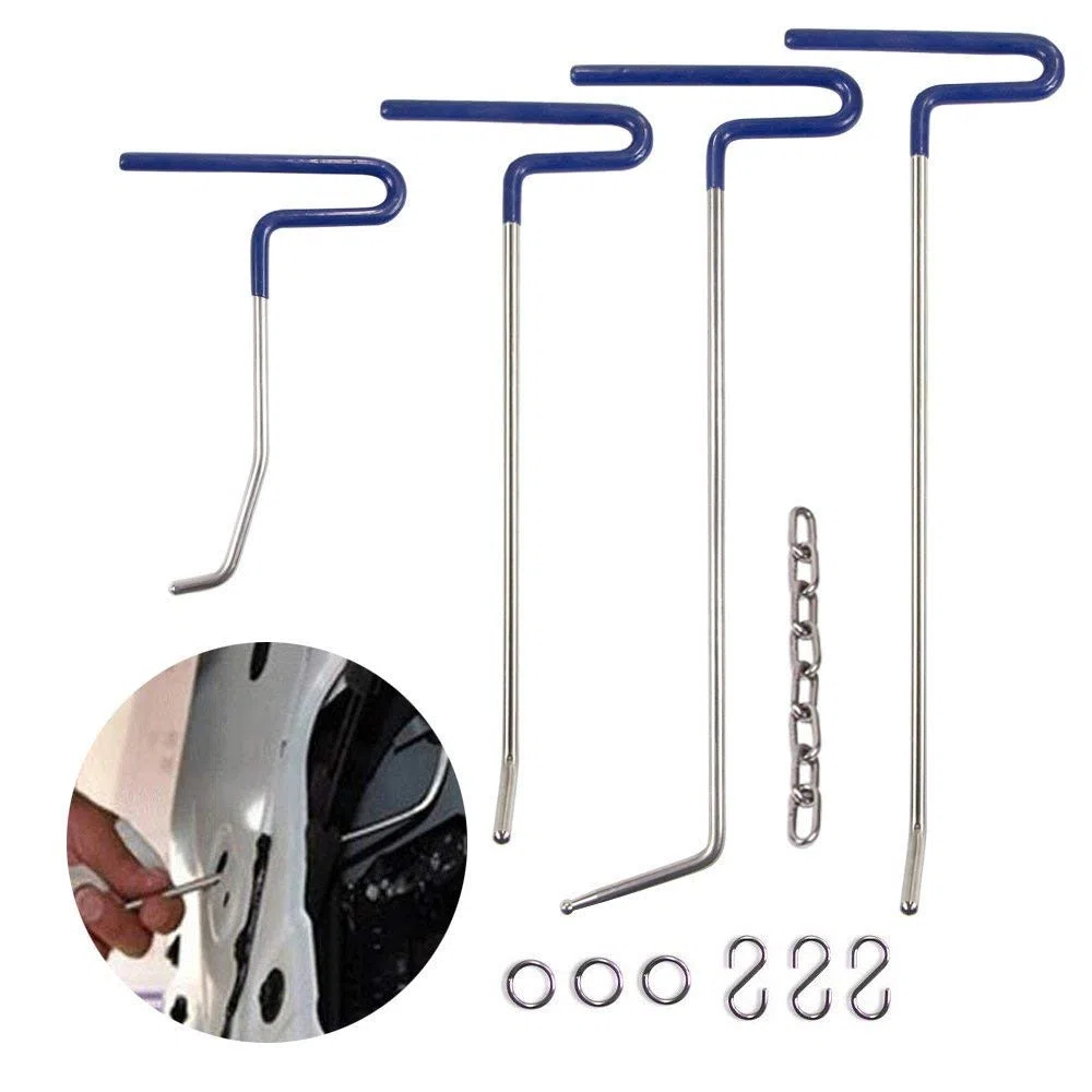 dent removal Attrezzo per Rimuovere Ammaccature Kit 9 Pezzi Asta per Rimuovere Ammaccature con la Punta a Uncino
