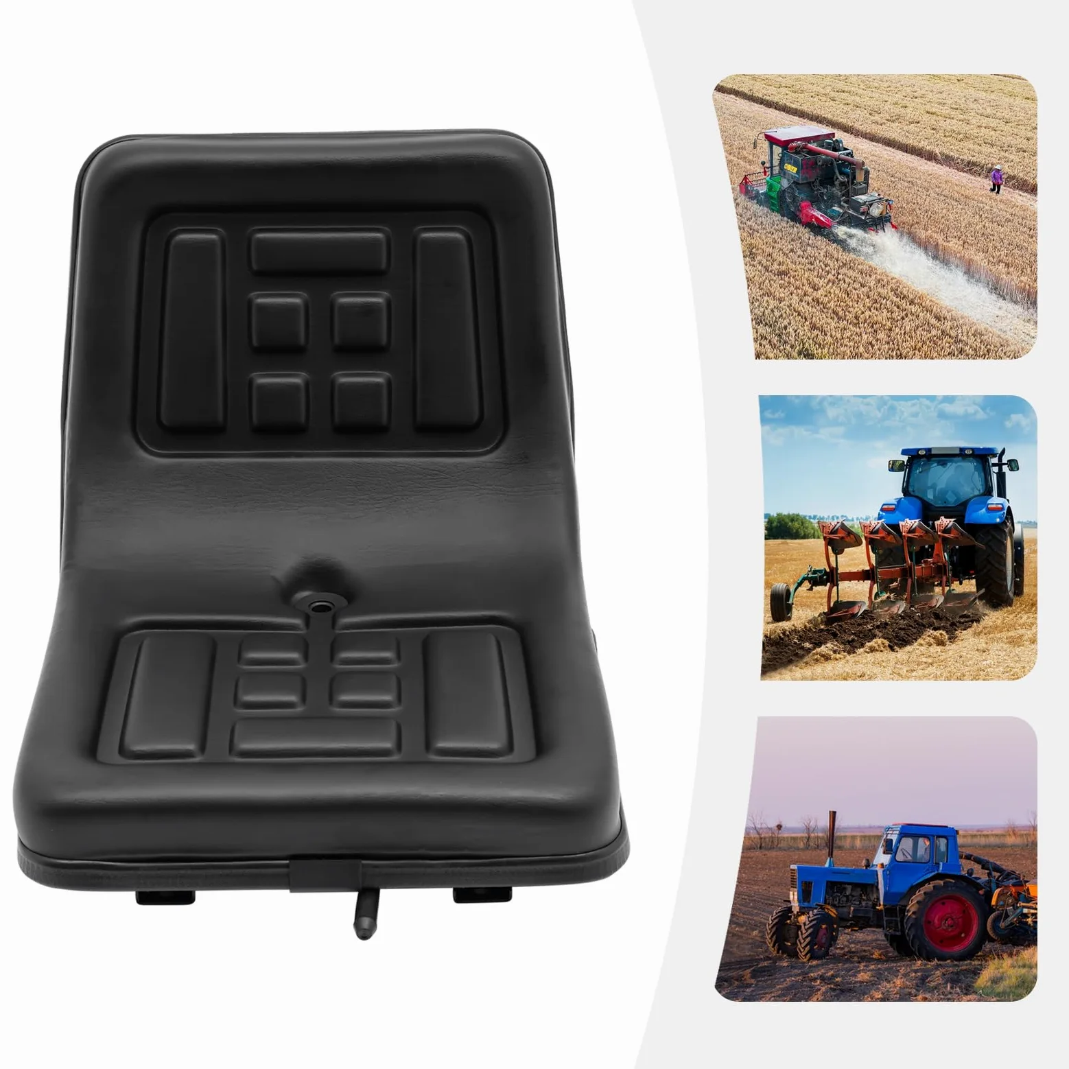 Sedile per trattore, capacità di carico 100 kg, sedile per tosaerba con foro di scarico incluso, sedile universale regolabile avanti/indietro, sedile ergonomico per trattori, tosaerba