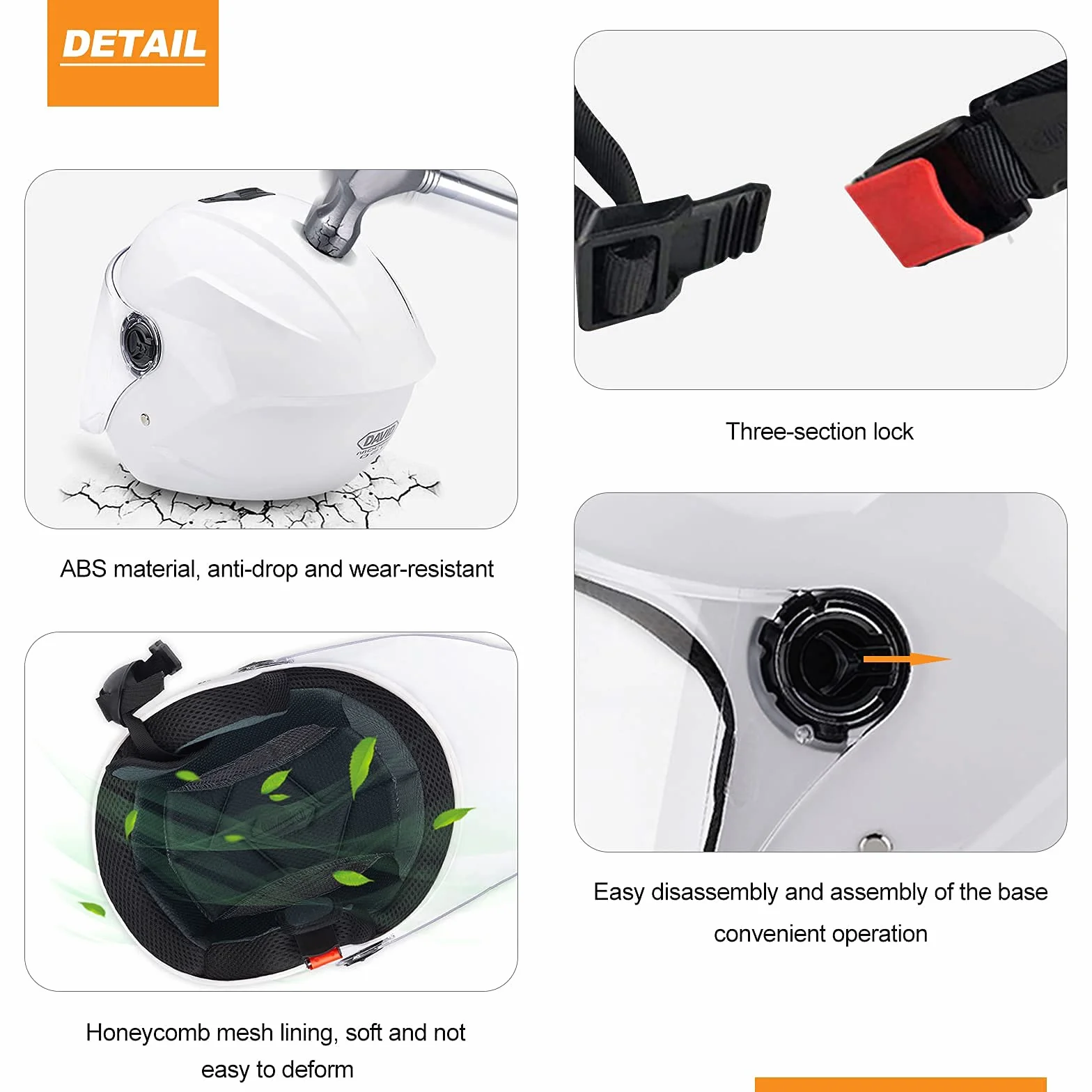 Metà Aperto Faccia Casco Del Motociclo Con Visiera Riflettente，Casco Modulare Scooter，l'Anti-Collisione Protegge La Sicurezza Stradale Degli Utenti