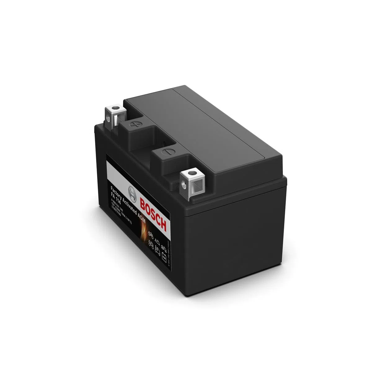 Bosch FA114 - Batteria AGM per motocicli - 12V 150A 8,6Ah - Adatta per moto, motociclette, enduro, scooter, quad, moto d'acqua - Compatibile M6011, BTZ10S
