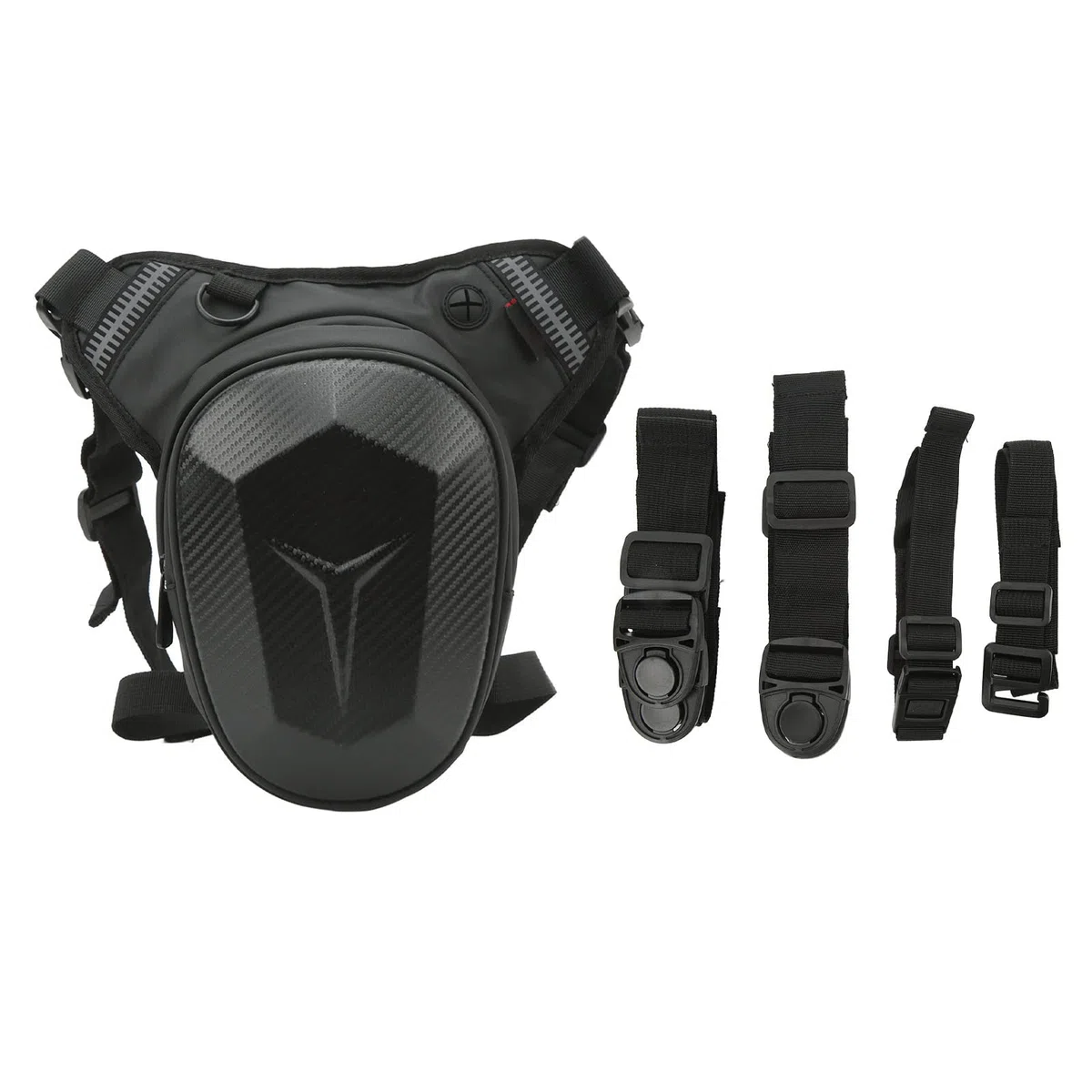 Borsa da Gamba da Viaggio per Escursionismo con Cerniera Riflettente per Motocicletta Multiuso Impermeabile Aggiornata (Fibra di carbonio)