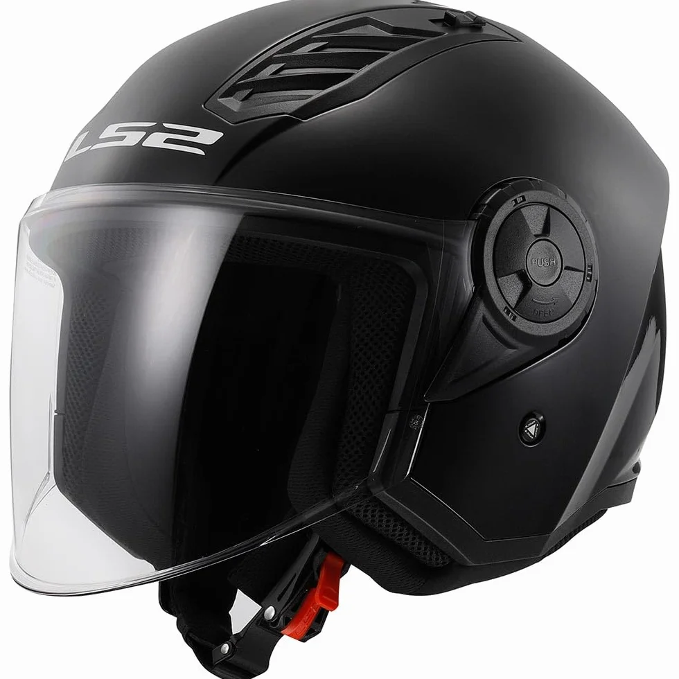 LS2, Casco Moto Jet AIRFLOW SOLID Gloss Black, L