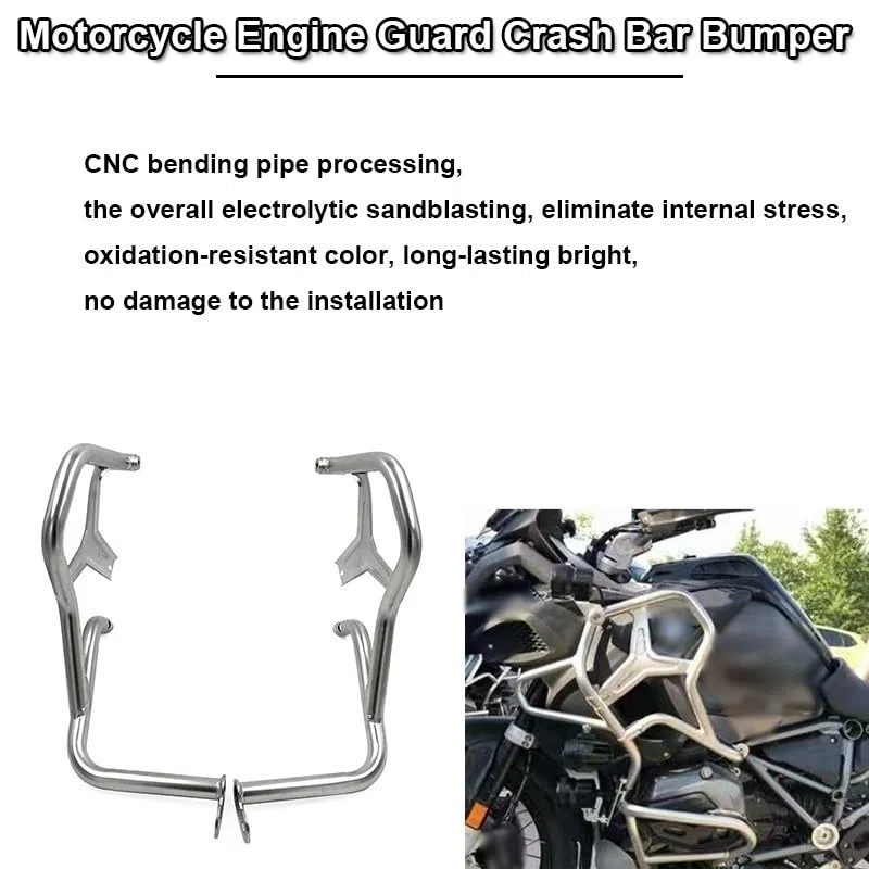 Fit for BMW per R1200gs Adventure per R 1200 GS ADV per R 1200gs ADV 2014-2019 Barra di Protezione Motore per Moto Paraurti di Estensione in Acciaio Inossidabile Paracilindri Paramotore Moto