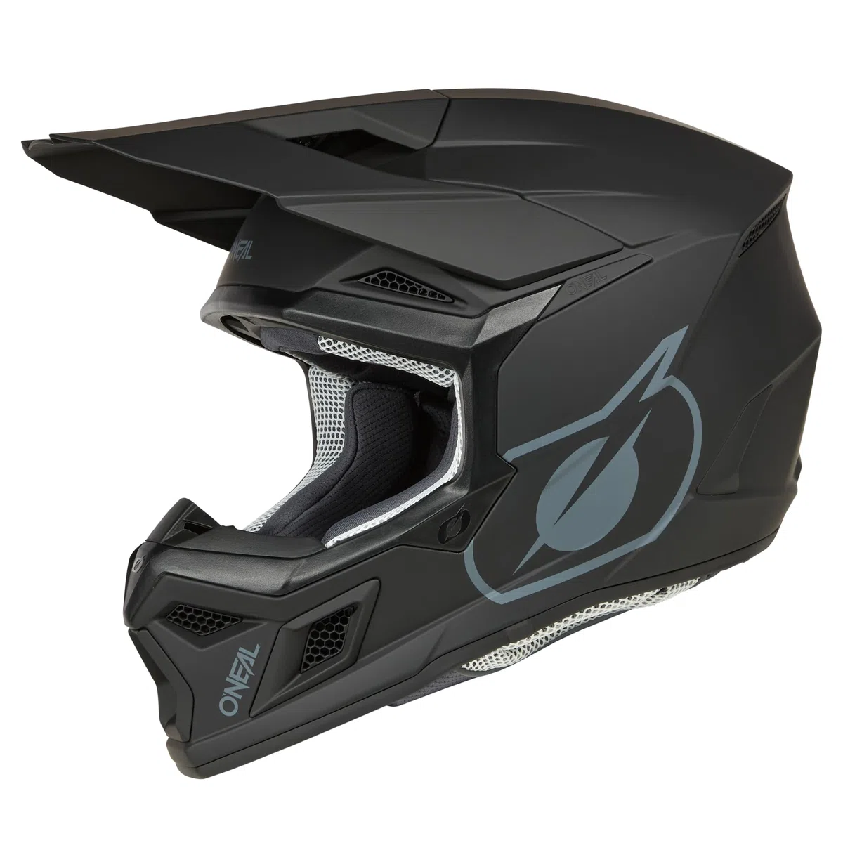 O'NEAL | Casco Motocross | MX Enduro | Calotta in ABS, standard di sicurezza ECE 22.06, aperture di ventilazione per un raffreddamento ottimale | Casco 3SRS SOLID V.24 | Adulti | Nero | Nero