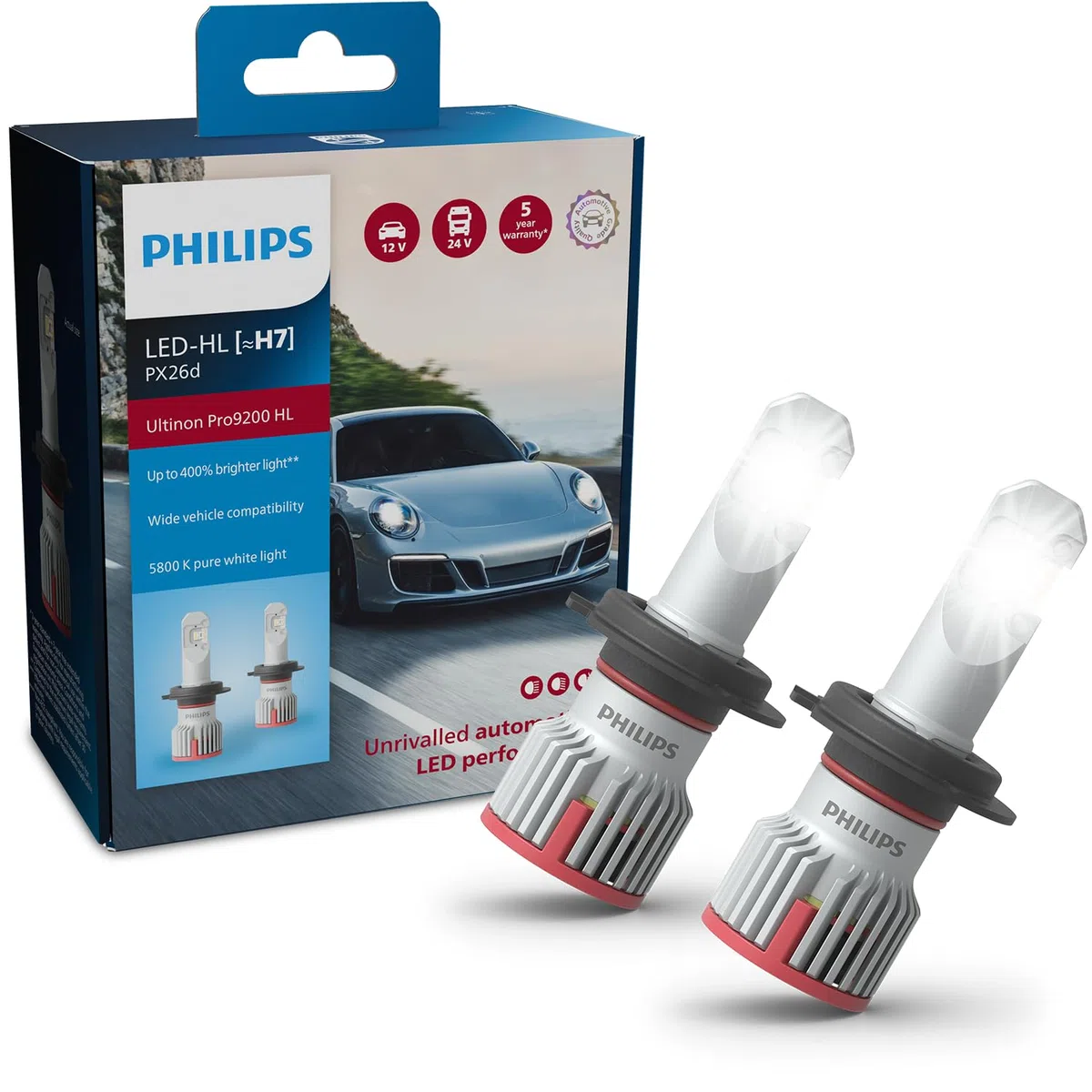Philips Ultinon Pro9200 LED lampadina fari auto (H7), +400%, 5.800K, set di 2