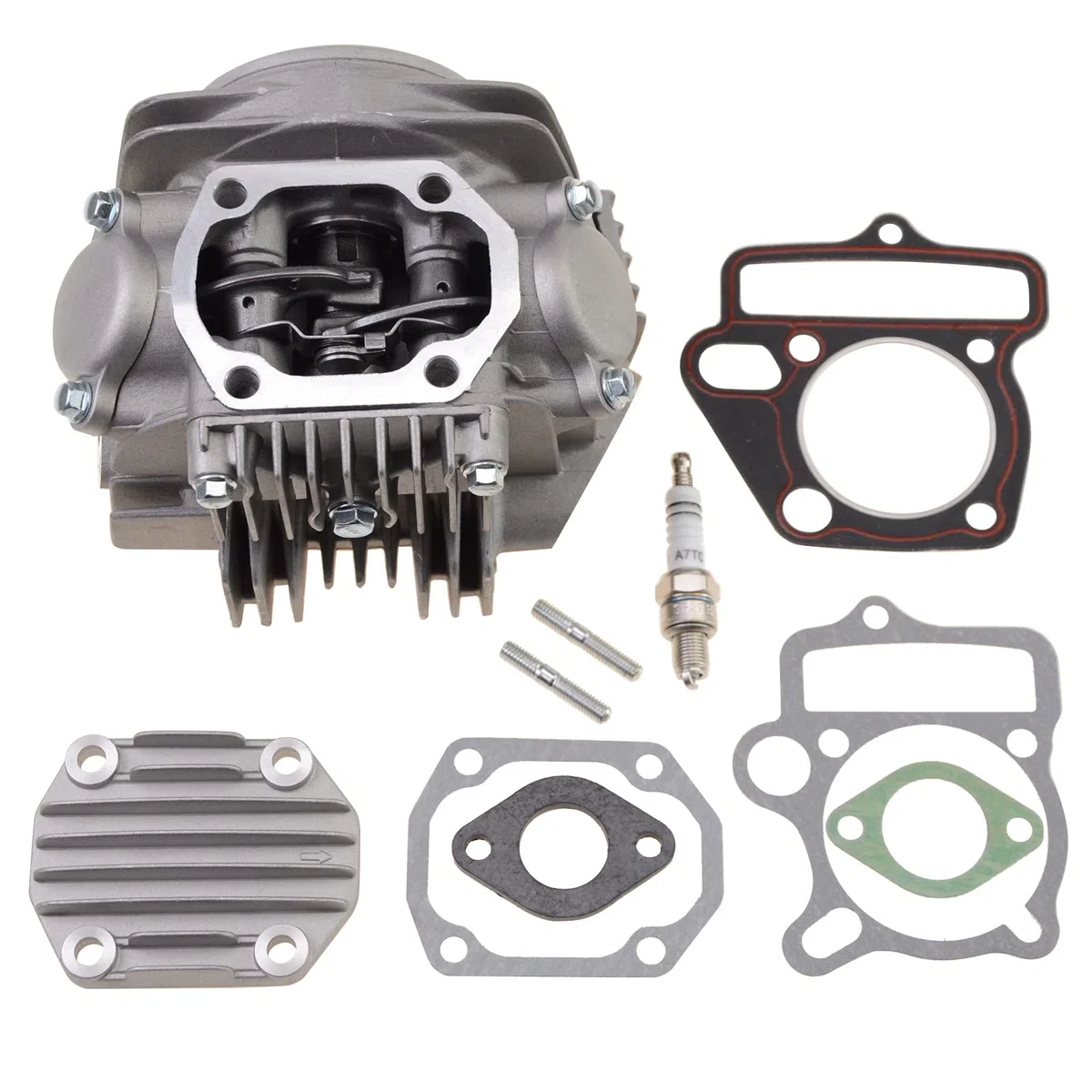 GOOFIT 52.4mm Teste Cilindro A7TC Candela Assemblaggio Kit Ricostruzione Guarnizioni Sostituzione Per 4 Tempi LIFAN 110CC 125cc Motore Moto ATV Go Kart Pocket Dirt Pit Bike