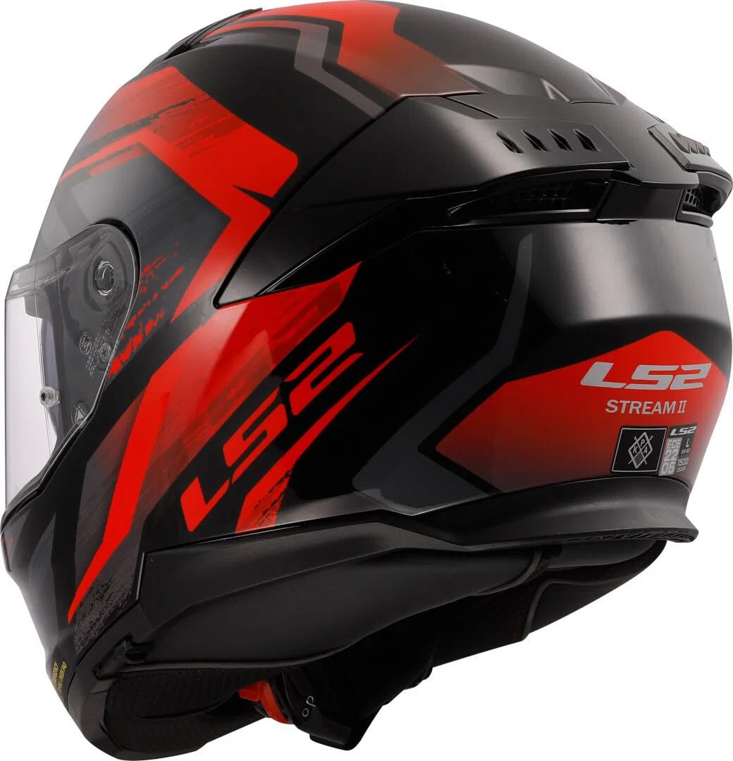 LS2, Casco Moto Integral STREAM II FURY Gloss Black Red, M