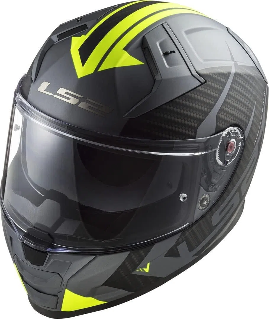 LS2, Casco Moto Integrale VECTOR II SPLITTER Matt Titanium H-V Yellow, L