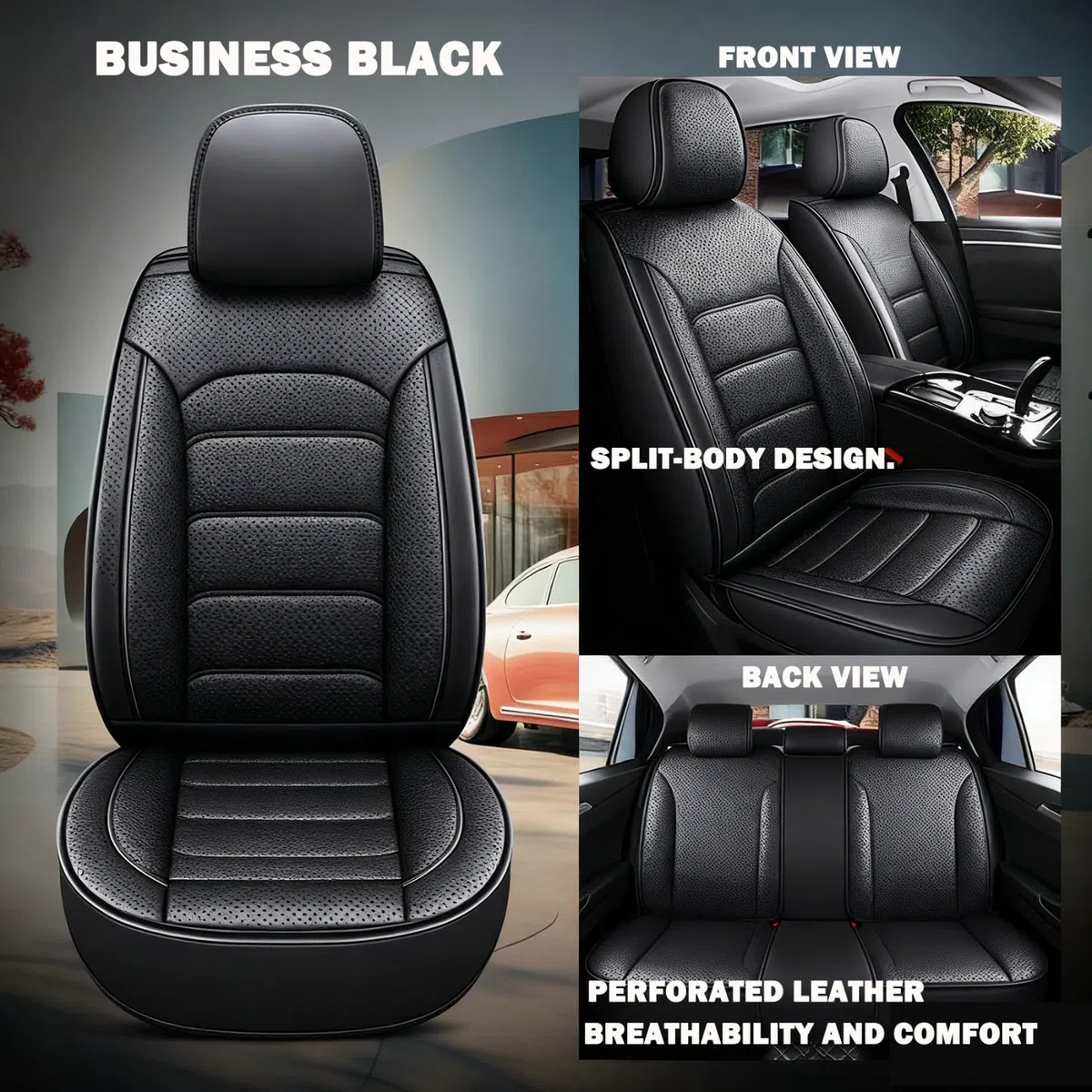 Coprisedili Auto per Hyundai Tucson(2020-2024),Coprisedili Impermeabili e Antiscivolo Fodere Anteriori E Posteriori Protezioni Traspirante Accessori Interno Nero