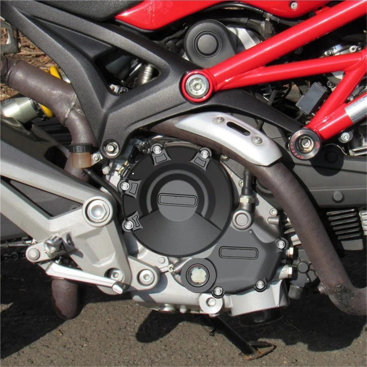 Piastra Paramotore Per Ducati Per Monster 696 796 1100 2008-2015 Copertura Di Protezione Del Motore 695 795 Protezione Del Carter Del Motore Della Motocicletta Paramotore(1 Set-CF)