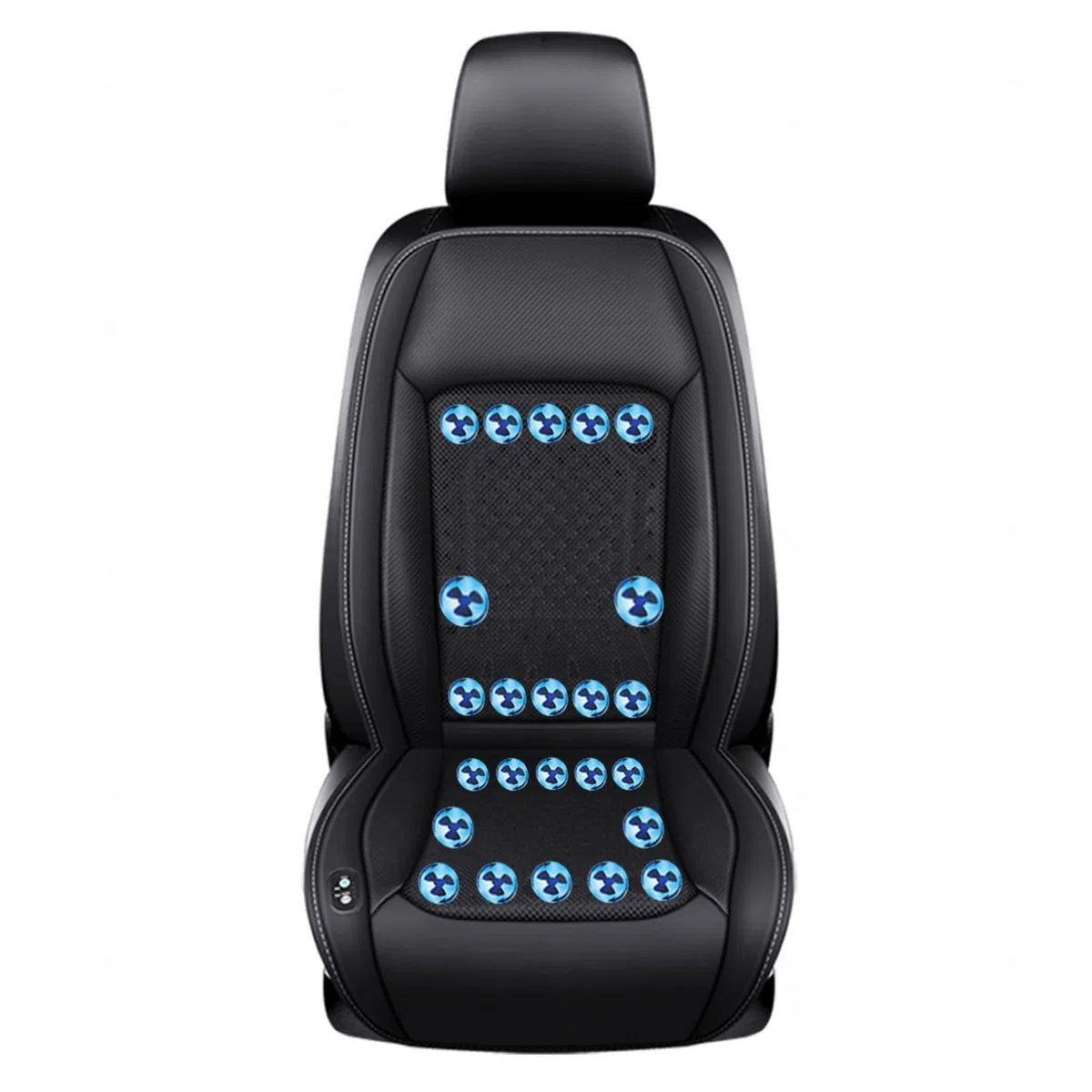 Coprisedile Auto con Ventilazione con 24 Ventole, 3 Livelli Regolabili Copri Sedile Auto, Coprisedile Ventilato per Auto, SUV, Camion, Universale,Black-12V