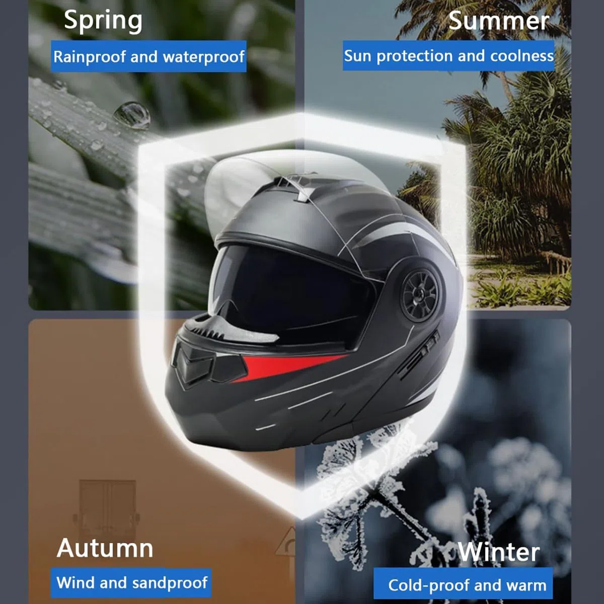 Casco Integrato Apribile con Interfono Casco Moto Modulare Bluetooth Caschi Modulari per Uomo Donna con Doppia Visiera Casco Integrale Casco Crash Omologati ECE