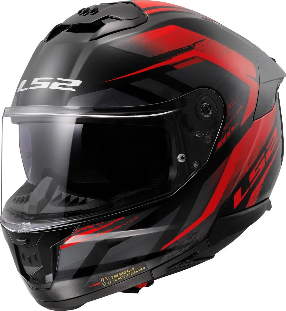 LS2, Casco Moto Integral STREAM II FURY Gloss Black Red, M