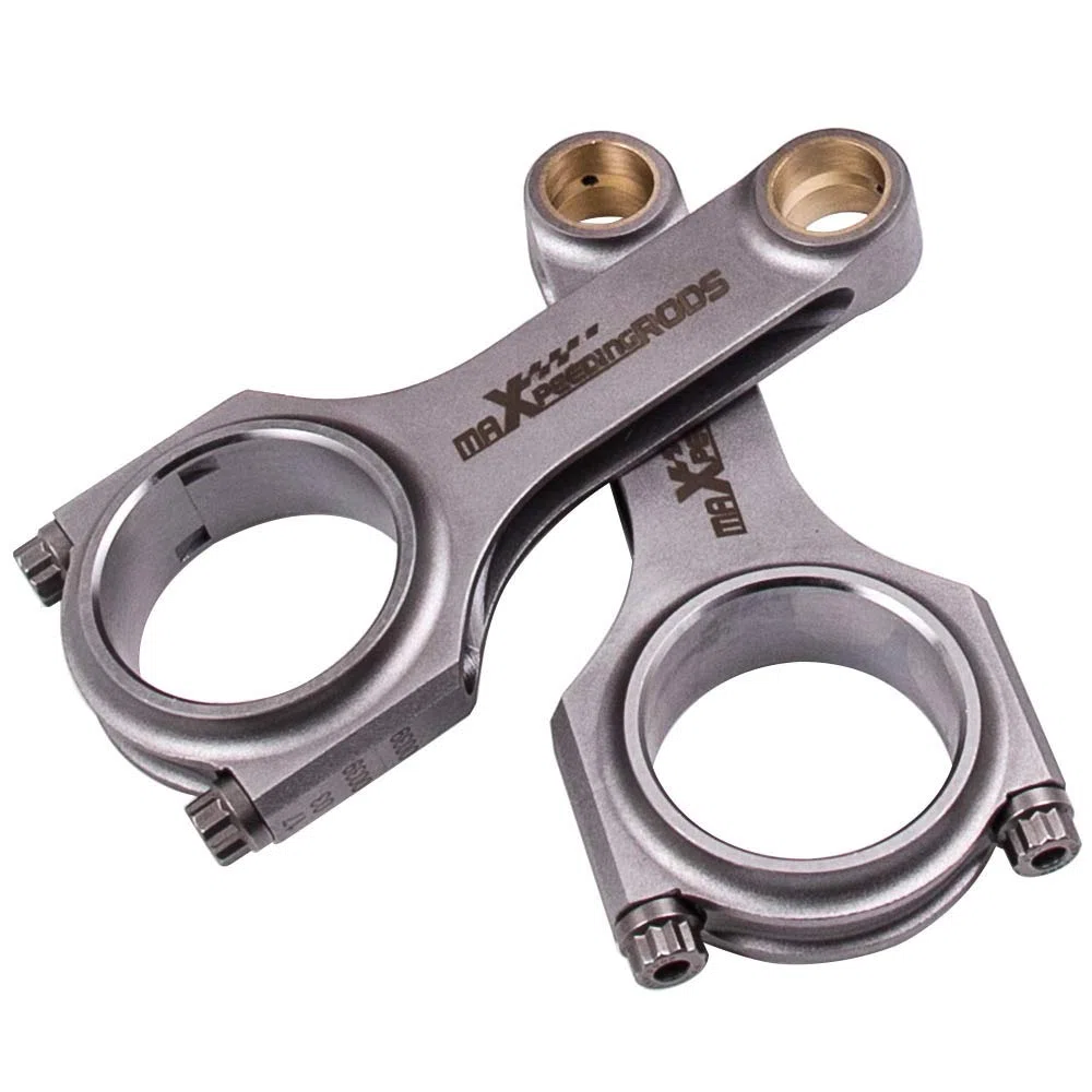 maXpeedingrods 2 Pezzi 130mm Bielle H-Fascio Connecting Rods Forgiato per Fiat 500 Old Model 2 Cylinder con Rod + ARP 2000 5/16" Bulloni [EU Stock]