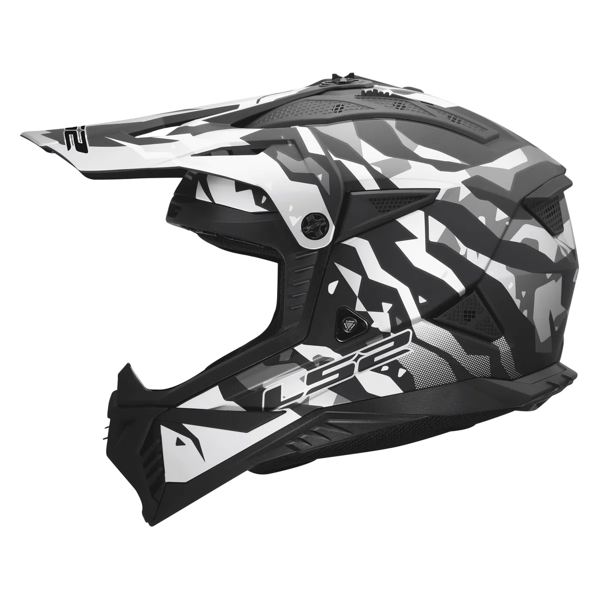 LS2, Casco Moto Cross FAST II GROTESK Black Grey, XS