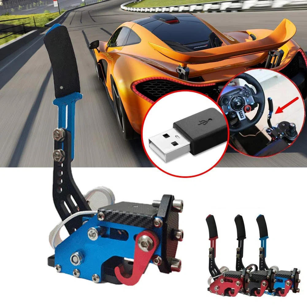 CVERY Freno a Mano Drift USB 14 Bit per Racing Games G25/27/29 T500, Drift Universale Regolabili in Altezza con Sistema Windows - Nero, Free Size