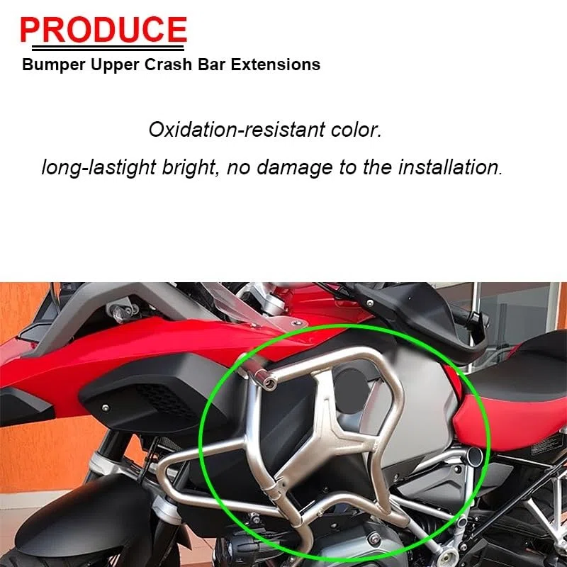 Fit for BMW per R1200gs Adventure per R 1200 GS ADV per R 1200gs ADV 2014-2019 Barra di Protezione Motore per Moto Paraurti di Estensione in Acciaio Inossidabile Paracilindri Paramotore Moto