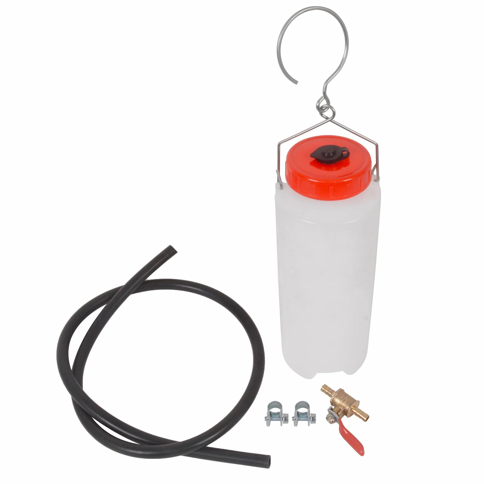 MOTO4U Serbatoio di carburante ausiliario universale per moto, kit di riparazione per serbatoio di gas per serbatoio del gas ausiliario da 1000 ml, con tubo del carburante e valvola di taglio.