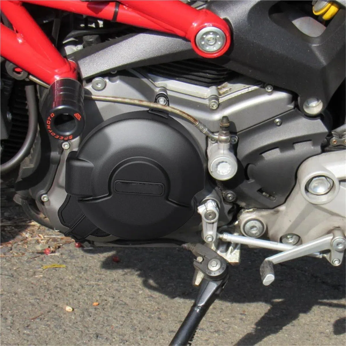 Piastra Paramotore Per Ducati Per Monster 696 796 1100 2008-2015 Copertura Di Protezione Del Motore 695 795 Protezione Del Carter Del Motore Della Motocicletta Paramotore(1 Set-CF)