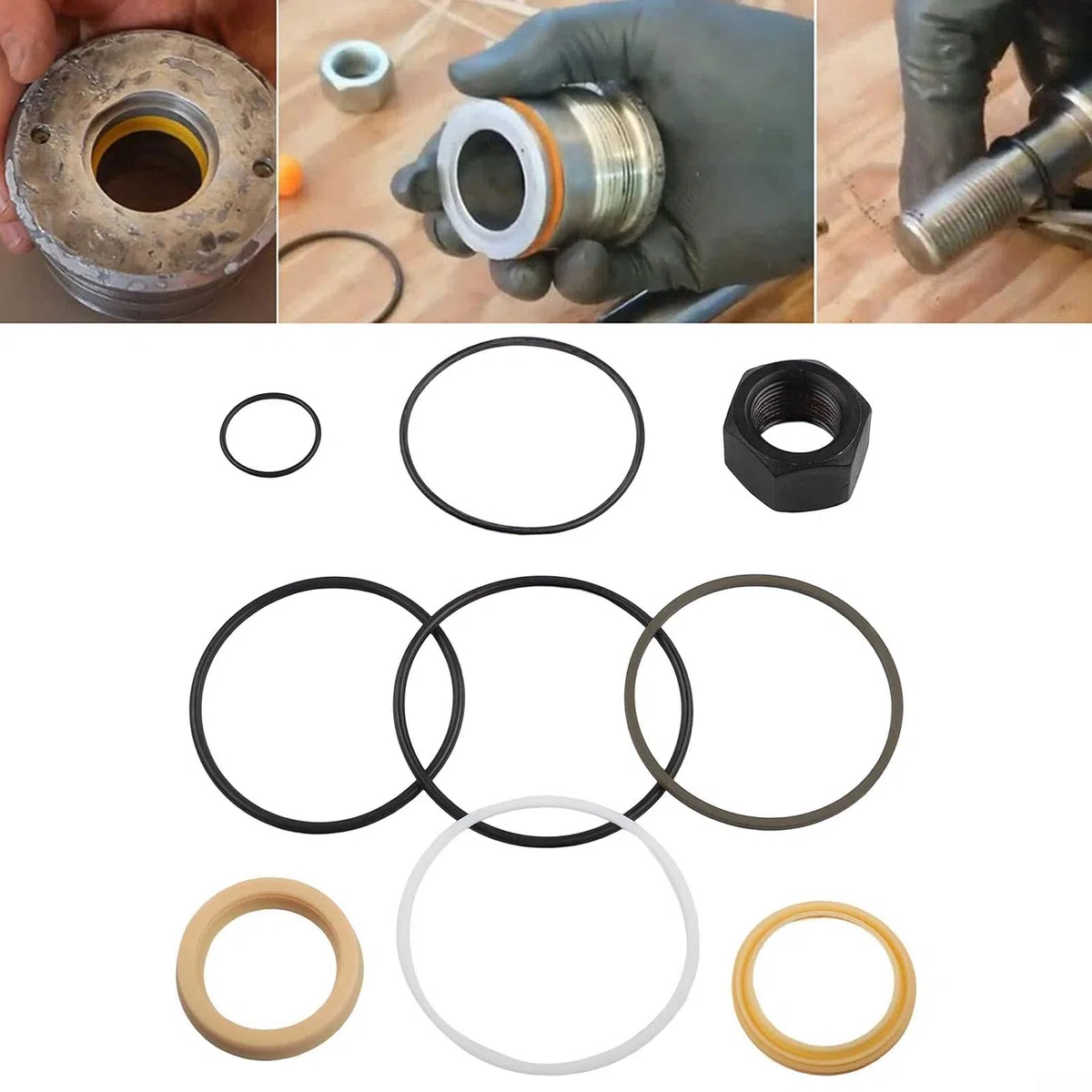 Per Bobcat Tilt Cilindro Seal Kit 743 751 753 853 843 Skid Steer Loader Modello Sostituzione Idraulico Re Parti di Tenuta 7135551 Componenti in Gomma Metallo
