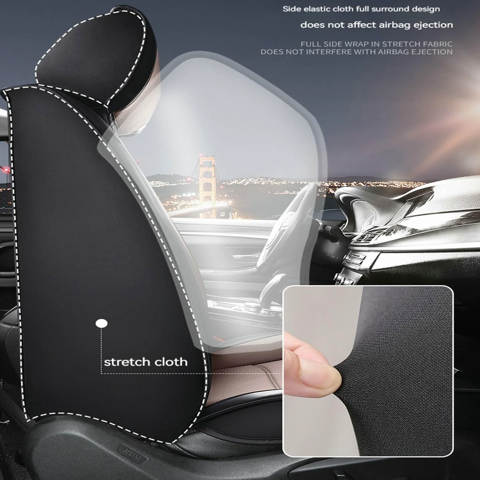 Coprisedili Auto per Hyundai Tucson(2020-2024),Coprisedili Impermeabili e Antiscivolo Fodere Anteriori E Posteriori Protezioni Traspirante Accessori Interno Nero