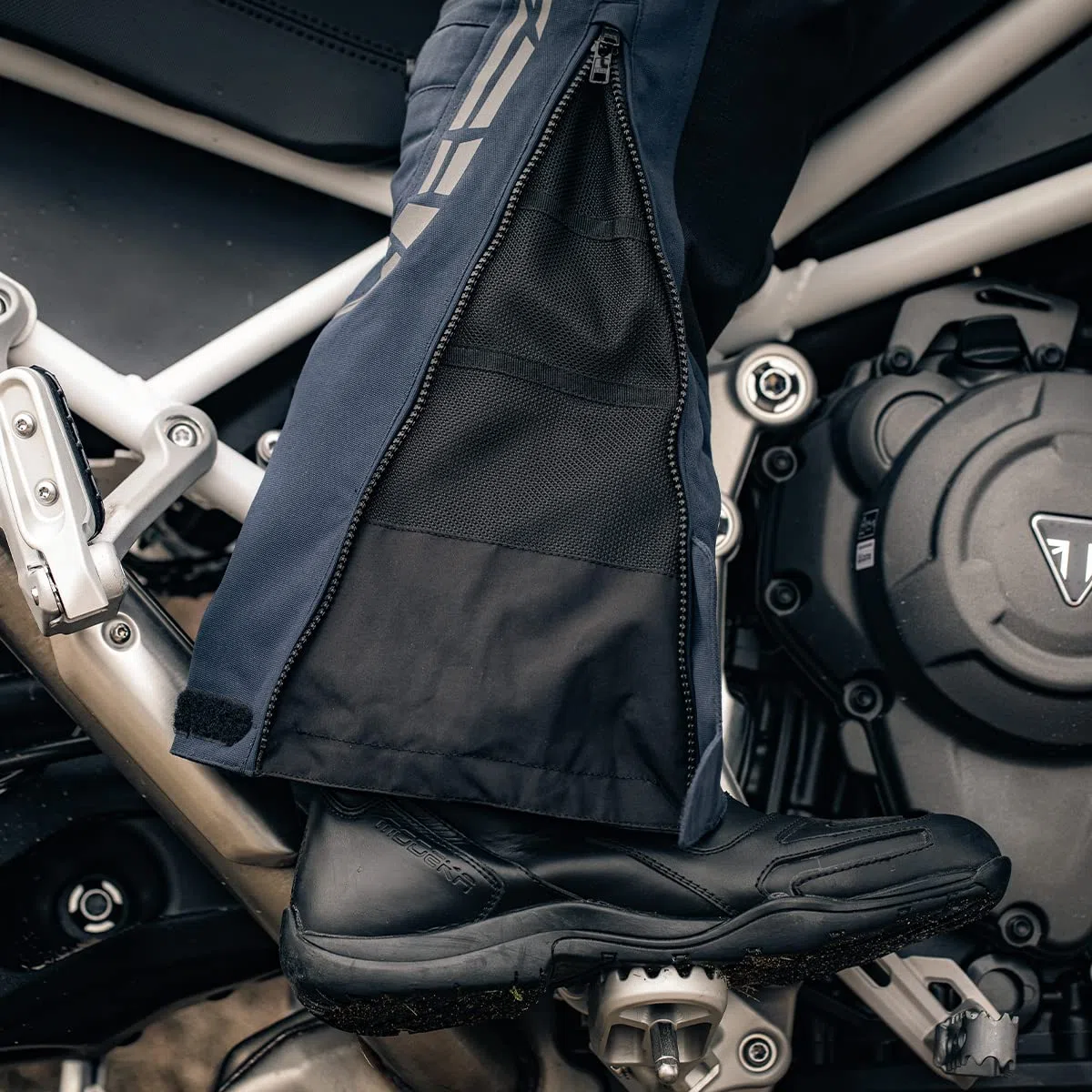 Modeka Panamericana 2 Pantaloni tessili moto, blu/grigio, 2XL