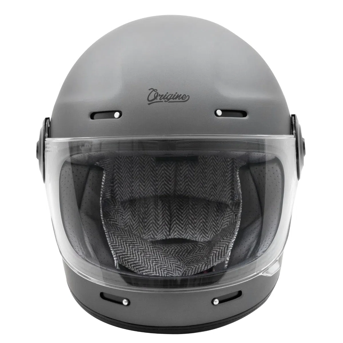 ORIGINE Casco Moto Integrale in Fibra di Vetro Stile Cafe Racer Omologato ECE con Visiera