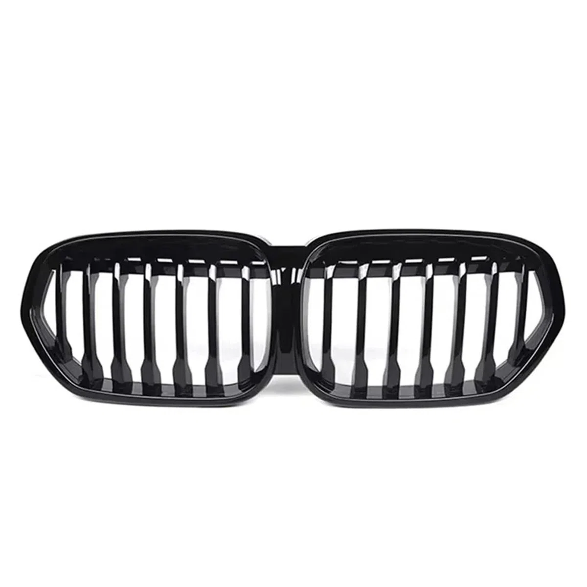 Griglia doppio ponte Per BMW X1 F48 LCI 2020 2021 2022 Griglie Superiori Stile All Black Diamonds Anteriori Da Corsa Doppia Linea Effetto Fibra Di Carbonio(Single-Glossy Black)