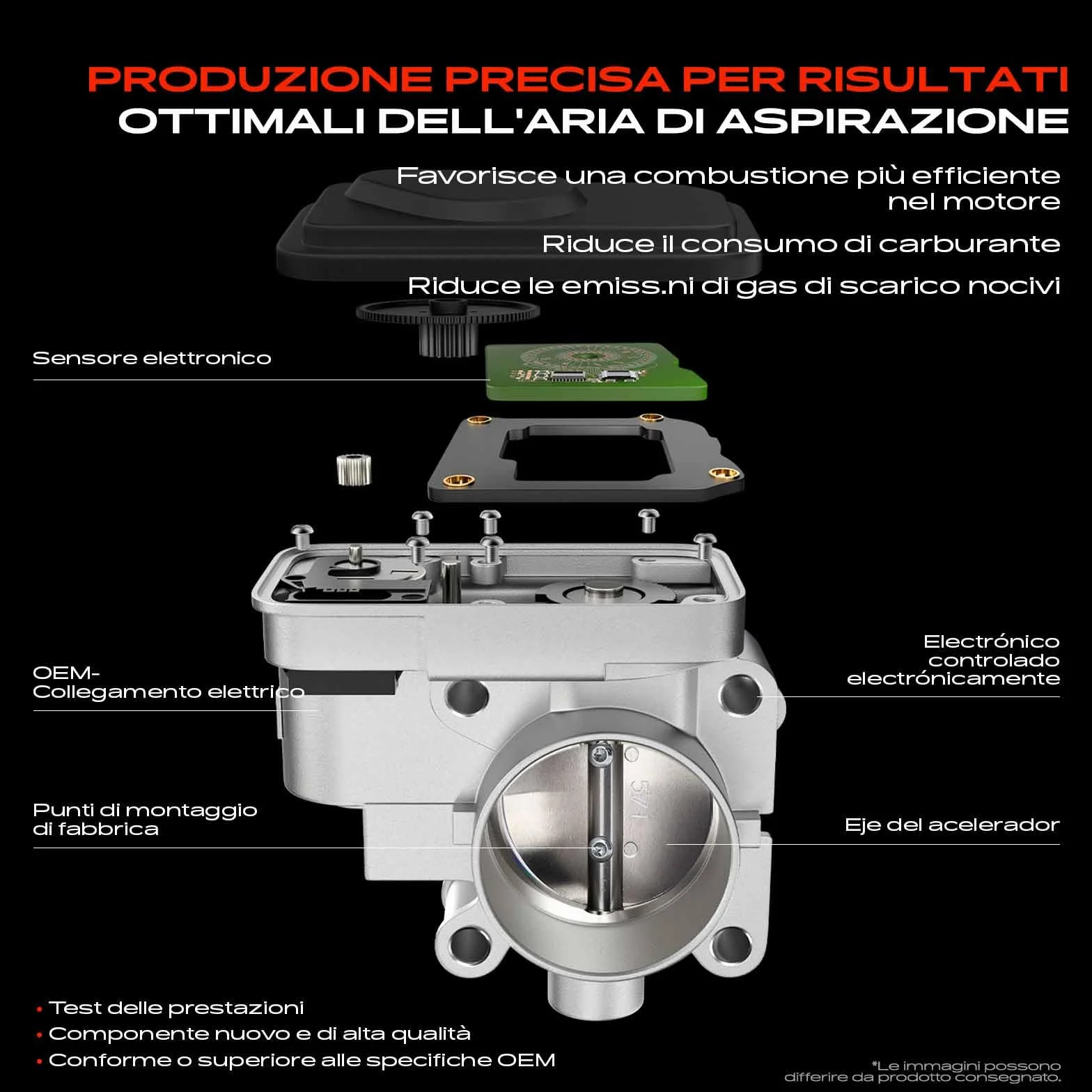 Frankberg Valvola dell'acceleratore Corpo dell'acceleratore Compatibile con 207 WA WC 1.4 16V 206 Compatto 2A/C 1.4 16V 307 3A/C 1.4 16V 206 SW 2E/K 1.4 16V 1007 KM 1.4 16V Replace# 9647925480,1635W2
