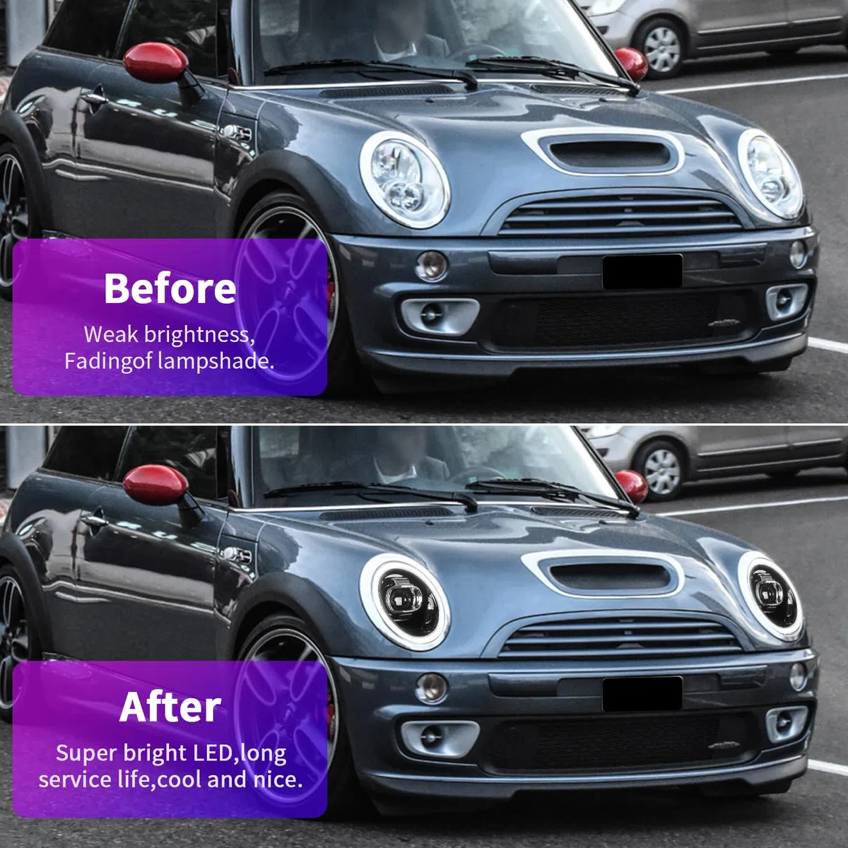 Archaic LED Fari Anteriori compatibili con Mini Cooper R50 R52 R53 2001-2007,luci anteriori con indicatori di direzione sequenziali, animazione DRL, coppia