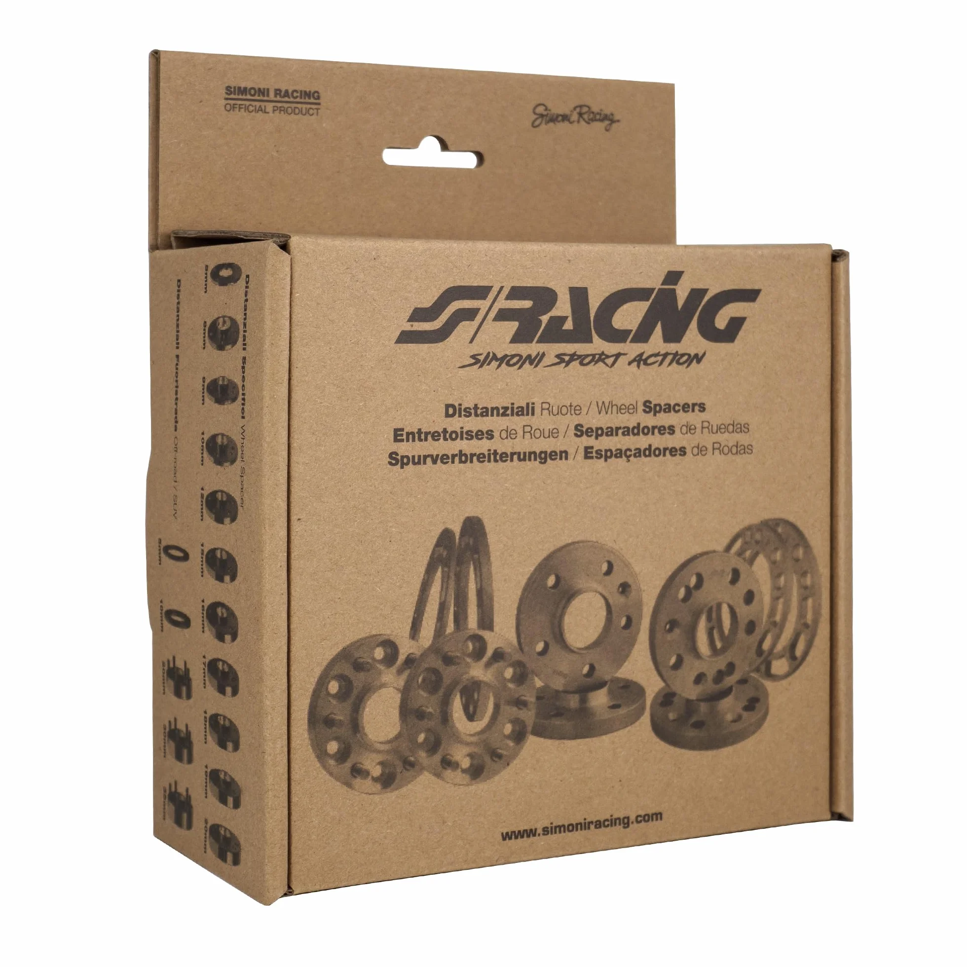 Simoni Racing DR069/B2 Kit 2 Distanziali per Ruote da 16Mm con Bulloni