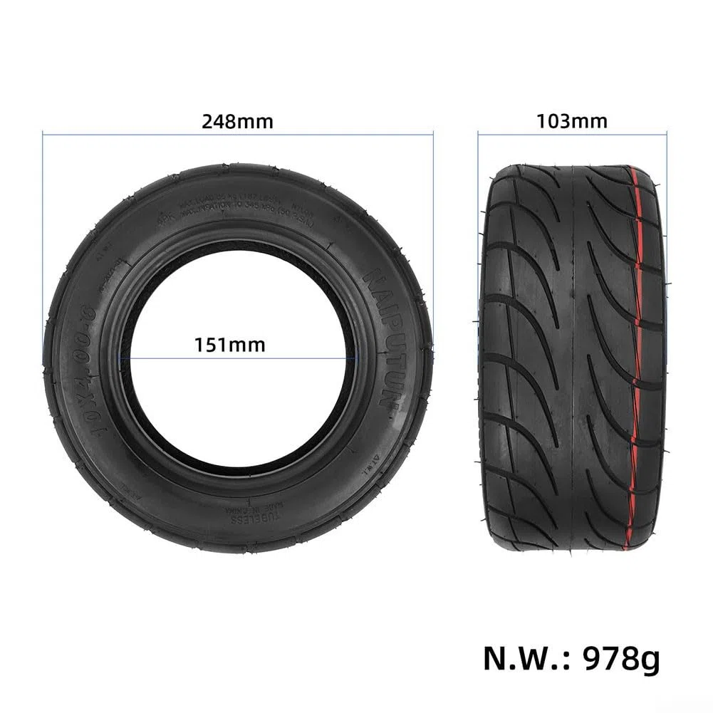 Pneumatico senza camera d'aria da 10 pollici 10 x 4.00-6 per mini moto scooter elettrico go kart