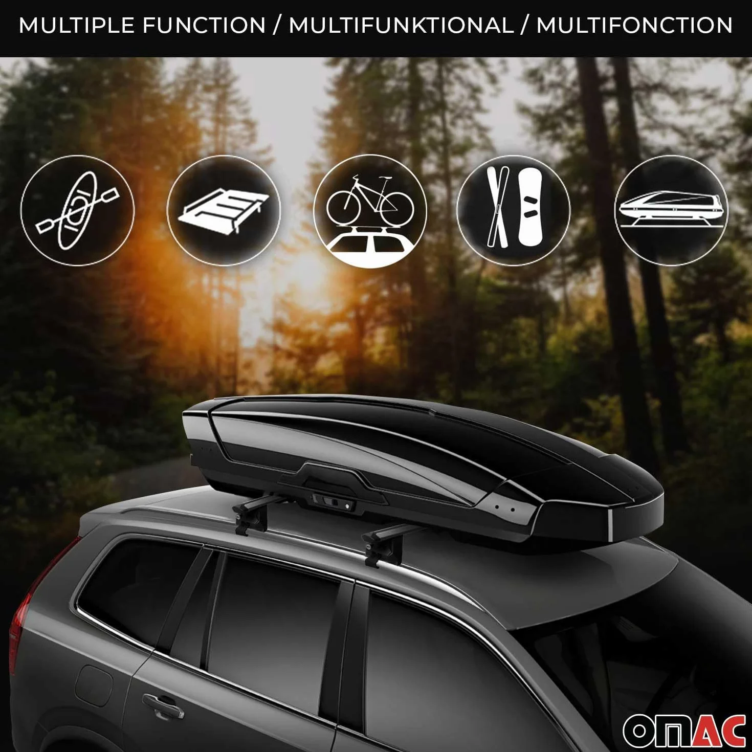 OMAC Barre Portatutto Alluminio TÜV geprüft per Mercedes GLA X156 H247 2014-2026 – per Rail Tetto Integrati – T Nut – Max 100 kg – 2 Schlösser Argento