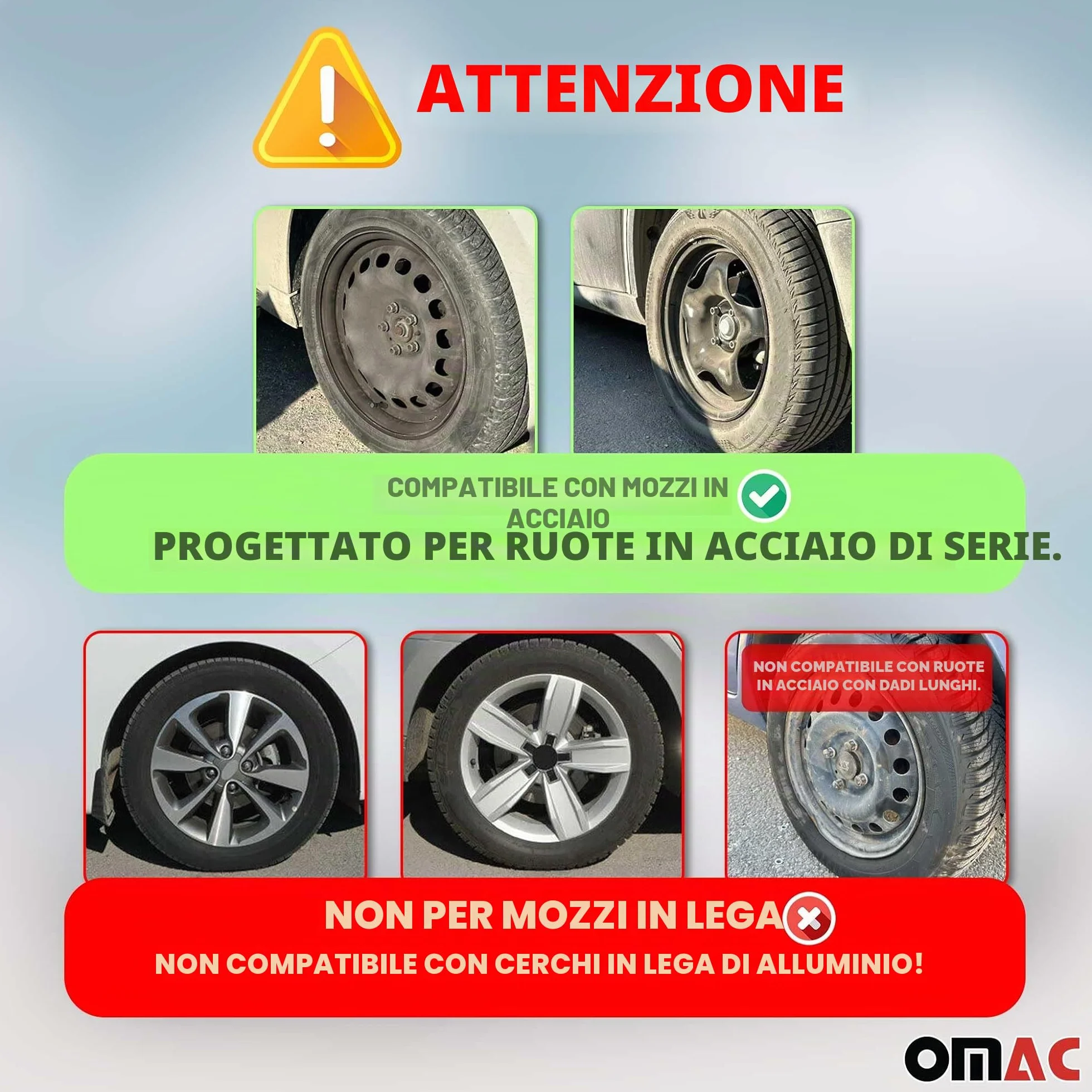 Sparco Set 4 copricerchi 16" pollici copriruota auto Lazio SPC1691BKGR nero grigio